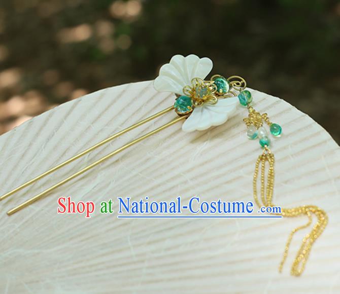 Chinese Ancient Hanfu Handmade Hairpins Shell Butterfly Hair Clips Hair Accessories for Women