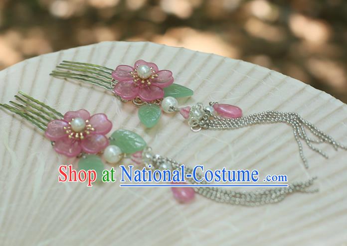 Chinese Ancient Hanfu Handmade Tassel Hairpins Hair Combs Step Shake Hair Accessories for Women