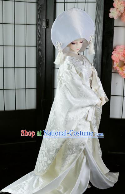 Traditional Asian Japan Costume Japanese Fashion Apparel Shiromuku Kimono Wedding Vibration Sleeve Kimono for Women