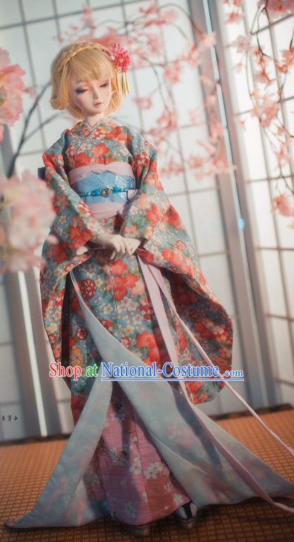 Traditional Asian Japan Costume Japanese Courtesan Iromuji Kimono Vibration Sleeve Kimono Clothing for Women