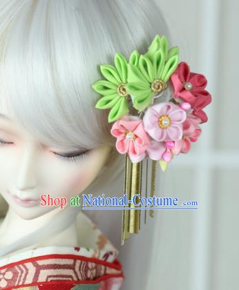 Traditional Asian Japan Hair Accessories Courtesan Flowers Hairpins Japanese Kimono Headwear for Women