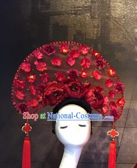 Top Grade China Ancient Hair Accessories Palace Flowers Hair Crown Stage Performance Headdress for Women