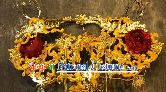 Top Grade China Ancient Palace Hair Accessories Deluxe Phoenix Coronet Halloween Stage Performance Headdress for Women