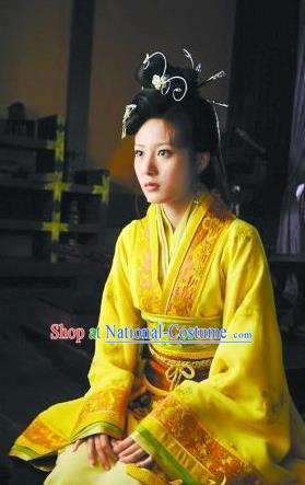 Traditional China Warring States Period Wu State Imperial Consort Xi Shi Embroidered Replica Costume for Women