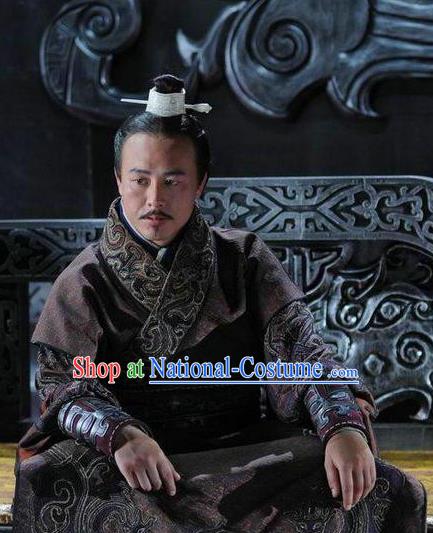 Traditional Ancient Chinese Spring and Autumn Period Wu State King Fu Chai Replica Costumes for Men