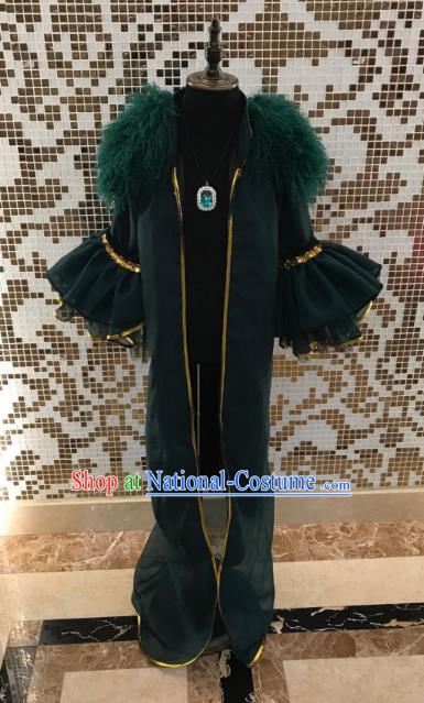 Top Grade Children Stage Performance Costume Catwalks Green Clothing for Kids