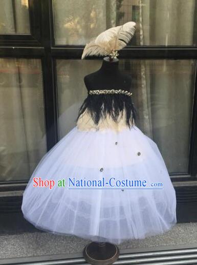 Top Grade Children Stage Performance Costume Modern Dance Bubble Dress Princess Dress for Kids