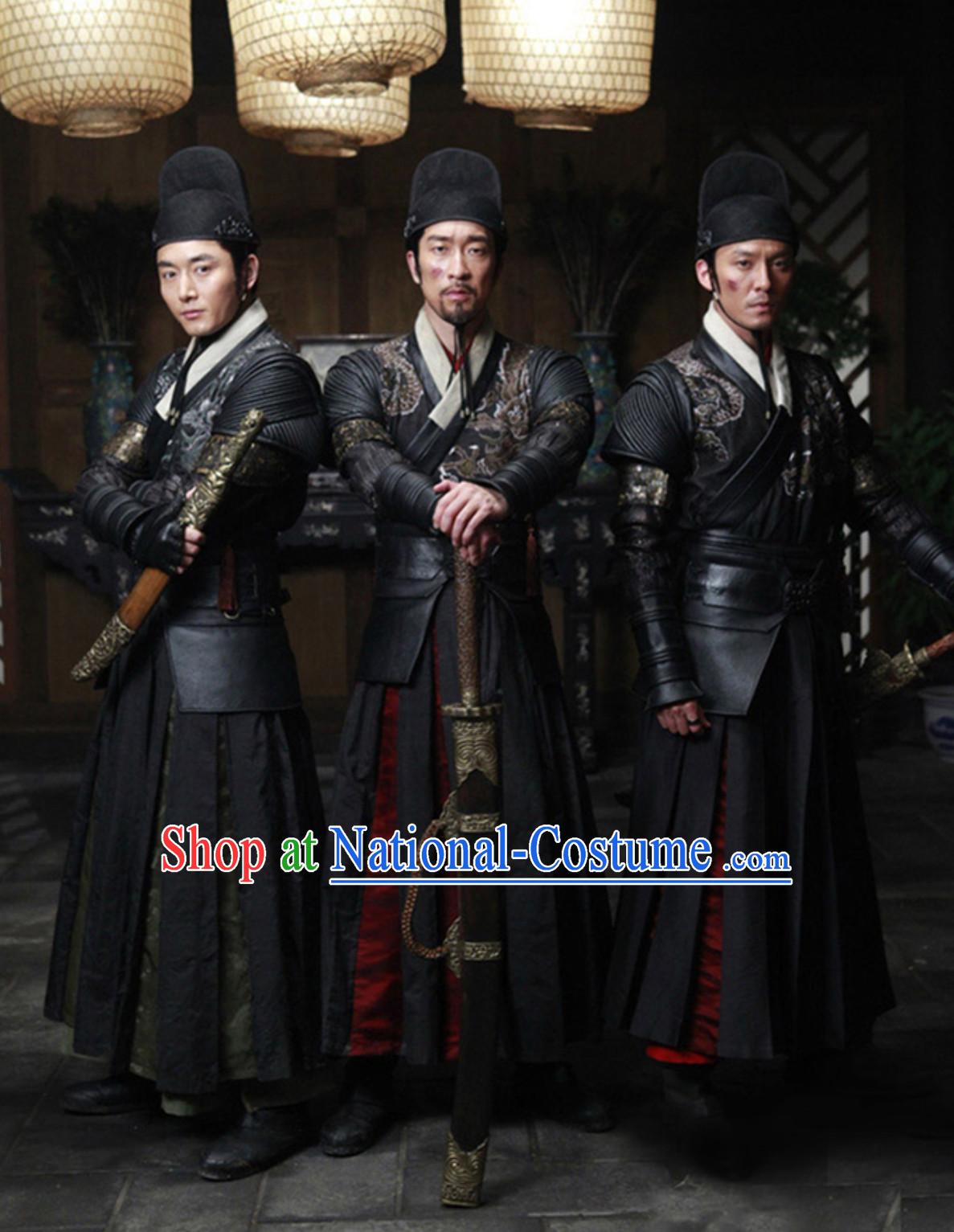 Asian Chinese Imperial Guards Costumes of the Ming Dynasty Knight Fighter Embroidered Costume Complete Set for Men or Women