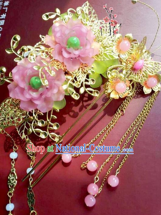 Traditional Chinese Ancient Hair Accessories Tassel Step Shake Hairpins Hair Jewellery Headwear for Women