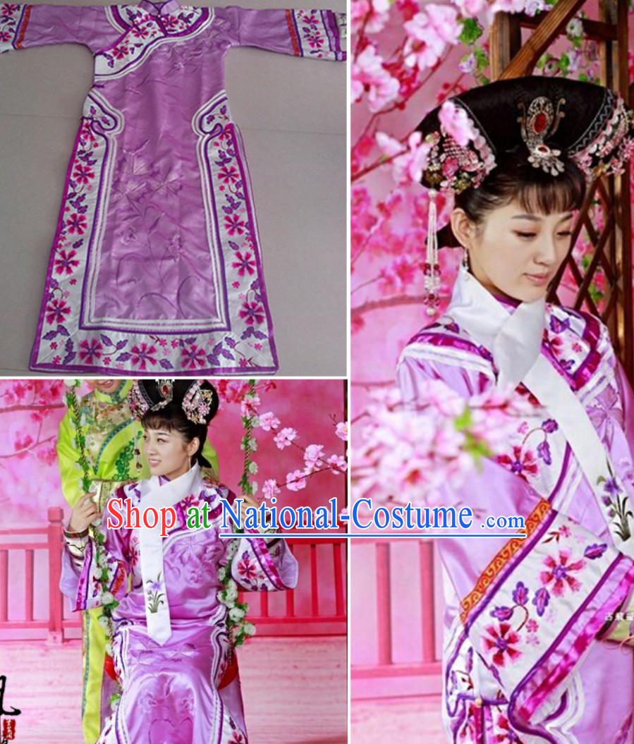 Ancient Chinese Qing Dynasty Manchu Imperial Princess Dress Royal Costumes Empress Clothing