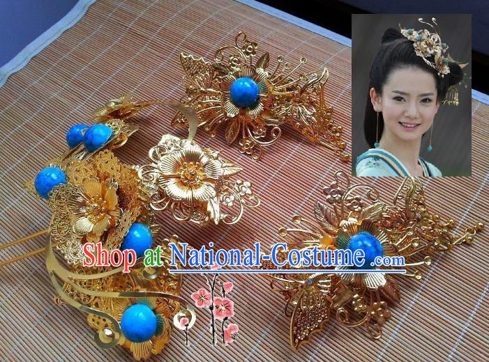 Traditional Chinese Ancient Hair Accessories Hairpins Hair Stick Complete Set for Women