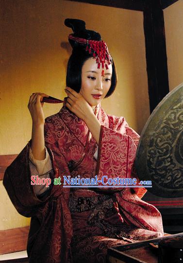 Ancient Chinese Western Chu Imperial Concubine Yu Ji Consort Yu Replica Costume for Women