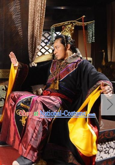 Ancient Chinese Spring and Autumn Period Wu State King Fu Chai Imperial Robe Replica Costumes for Men