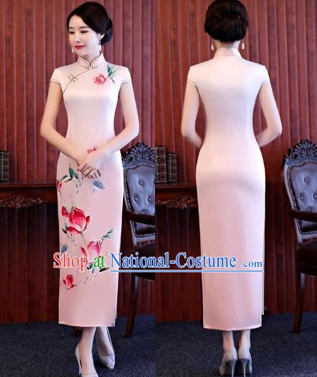 Traditional Ancient Chinese Young Women Cheongsam Dress Republic of China Tangsuit Stand Collar Blouse Dress Tang Suit Clothing