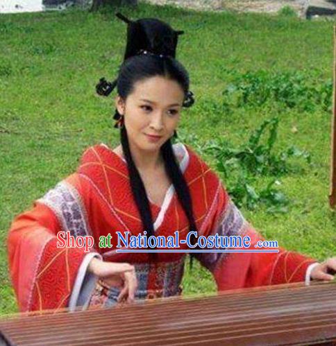 Chinese Ancient Han Dynasty Imperial Consort Ban Hanfu Dress Replica Costume for Women