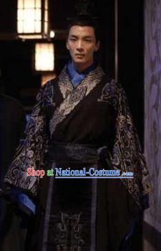 Ancient Chinese Han Dynasty Marquess Haihun Liu He Replica Costume for Men