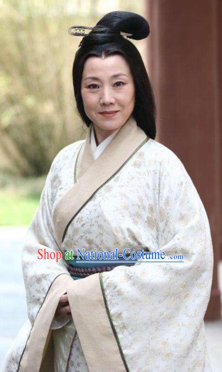 Chinese Ancient Han Dynasty Dowager Countess Mistress Hanfu Dress Replica Costume for Women