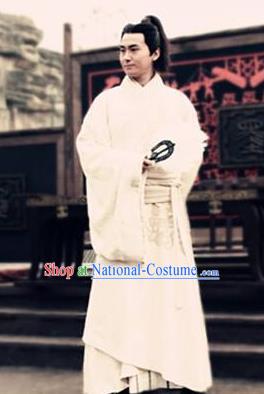 Ancient Chinese Han Dynasty Minister Counsellor Zhang Liang Replica Costume for Men