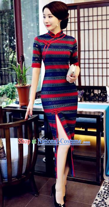 Chinese Traditional Elegant Retro Cheongsam National Costume Qipao Dress for Women