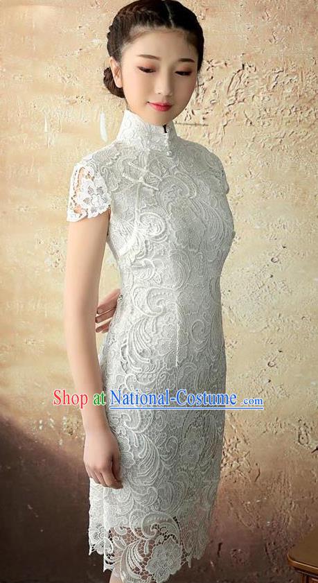 Traditional Ancient Chinese Young Women Cheongsam Dress Republic of China Tangsuit Stand Collar Blouse Dress Tang Suit Clothing