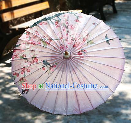 Chinese Handmade Paper Umbrella Folk Dance Pink Oil-paper Umbrella Yangko Umbrella