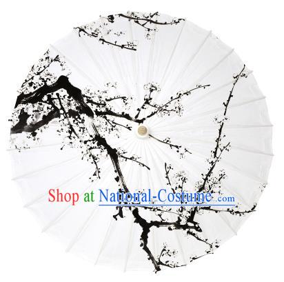 Chinese Handmade Paper Umbrella Folk Dance Hand Painting Plum Blossom Oil-paper Umbrella Yangko Umbrella