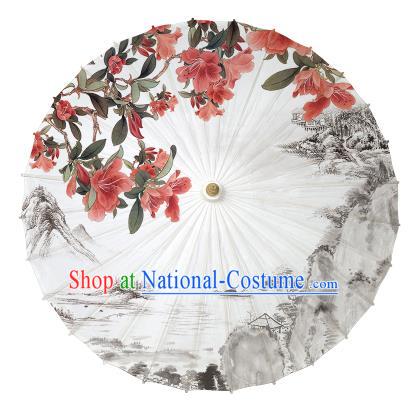 Chinese Handmade Paper Umbrella Folk Dance Hand Painting Oil-paper Umbrella Yangko Umbrella