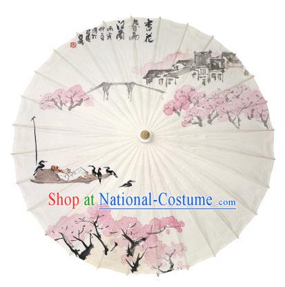 Chinese Traditional Paper Umbrella Folk Dance Handmade Ink Painting Oil-paper Umbrella Yangko Umbrella