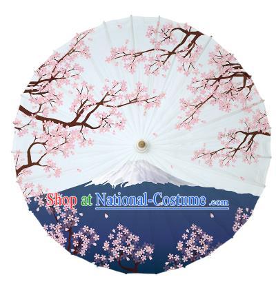 Chinese Traditional Paper Umbrella Folk Dance Handmade Painting Oriental Cherry Oil-paper Umbrella Yangko Umbrella