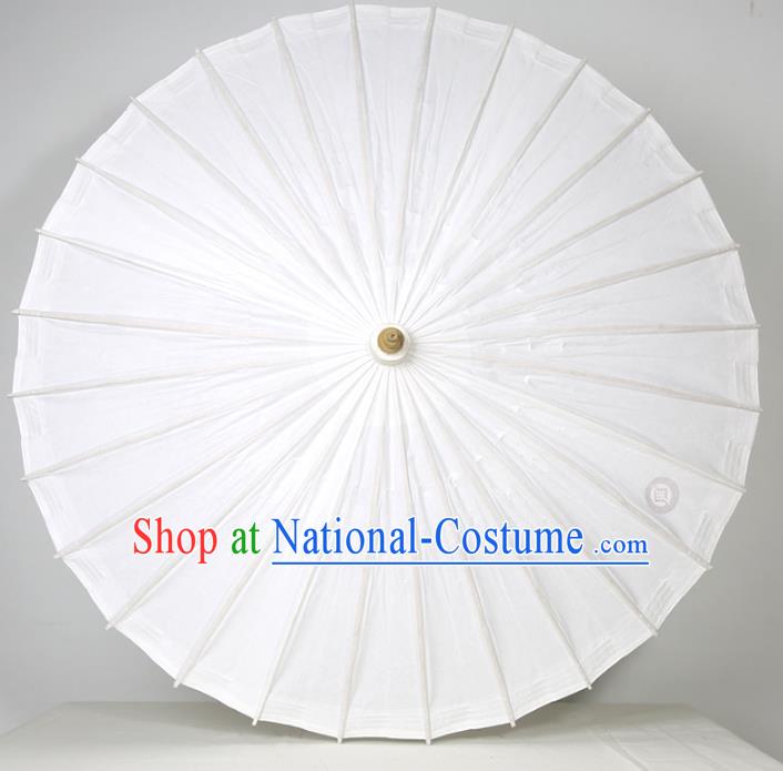 Chinese Traditional Artware Paper Umbrella Folk Dance Pure White Oil-paper Umbrella Handmade Umbrella