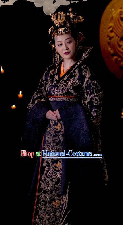 Chinese Ancient Nirvana in Fire Southern and Northern Dynasties Empress Embroidered Replica Costume and Headpiece Complete Set