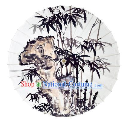 Chinese Traditional Artware Ink Painting Bamboo Paper Umbrella Oil-paper Umbrella Handmade Umbrella