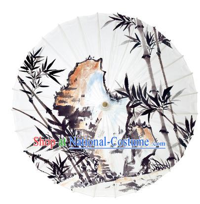 Chinese Traditional Artware Paper Umbrella Ink Wash Painting Bamboo Oil-paper Umbrella Handmade Umbrella