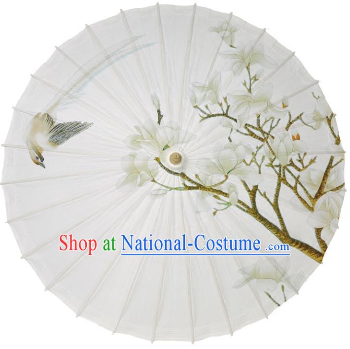 Chinese Traditional Artware Paper Umbrellas Printing Mangnolia Magpie Oil-paper Umbrella Handmade Umbrella