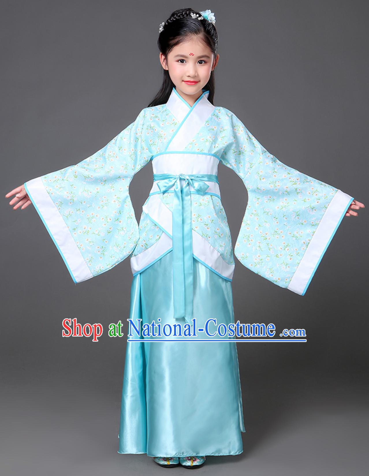 Ancient Chinese National Costume Hanfu Dress Clothing  Complete Set for Women Girls