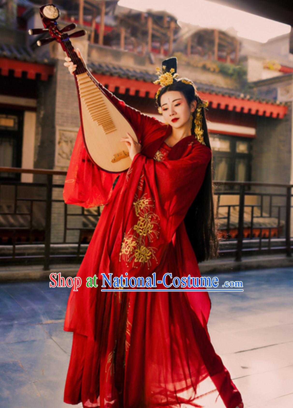 Ancient Chinese Classical Dance Costumes  Complete Set for Women Girls