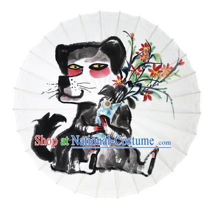 Chinese Traditional Artware Dance Umbrella Ink Painting Gog Paper Umbrellas Oil-paper Umbrella Handmade Umbrella