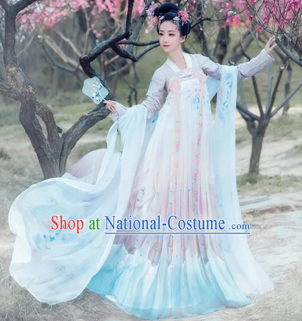 Ancient Chinese Hanfu Dress Clothing  Complete Set for Women Girls