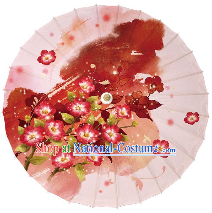 Chinese Traditional Artware Dance Umbrella Printing Flowers Paper Umbrellas Oil-paper Umbrella Handmade Umbrella