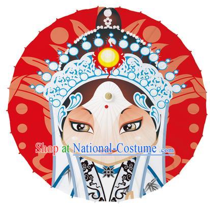 Chinese Traditional Artware Paper Umbrellas Printing Peking Opera Taoist Nun Oil-paper Umbrella Handmade Umbrella