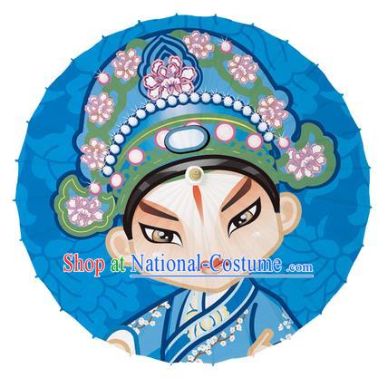 Chinese Traditional Artware Paper Umbrellas Printing Peking Opera Scholar Oil-paper Umbrella Handmade Umbrella