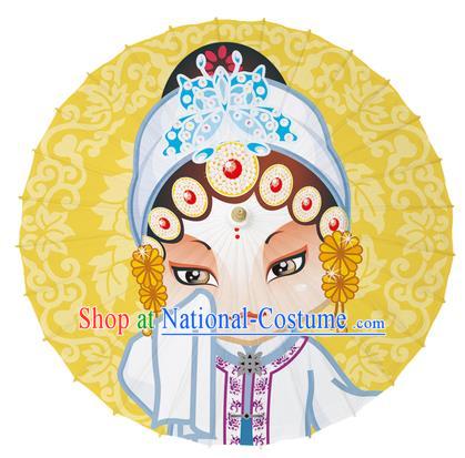 Chinese Traditional Artware Paper Umbrellas Printing Peking Opera Young Lady Oil-paper Umbrella Handmade Umbrella