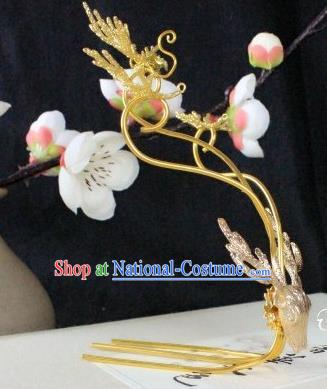 Chinese Handmade Classical Hair Accessories Golden Hairpin Hair Sticks Beers Hairpins for Women