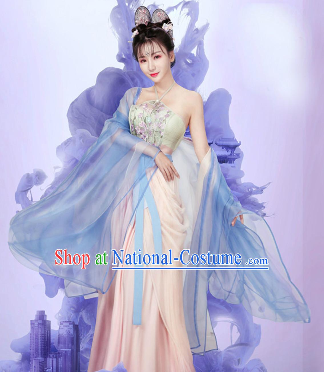 Ancient Chinese Sexy Theater and Reenactment Costumes Hanzhuang Hanfu for Women