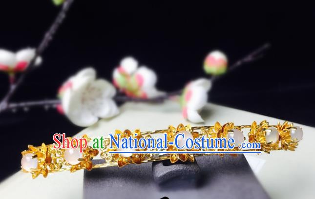 Chinese Handmade Classical Hair Accessories Golden Hairpins Hanfu Hair Stick for Women