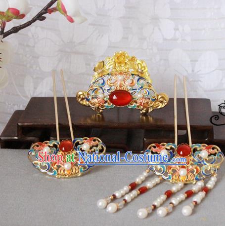 Chinese Handmade Classical Hair Accessories Wedding Hairpins Hanfu Tassel Step Shake for Women