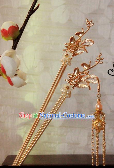 Chinese Handmade Classical Hair Accessories Wedding Tassel Hairpins Hanfu Hair Clip for Women