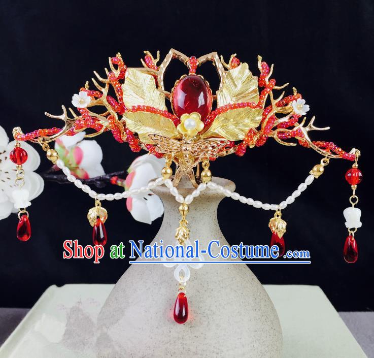 Chinese Handmade Classical Hair Accessories Wedding Phoenix Coronet Hairpins Hanfu Hair Clip for Women