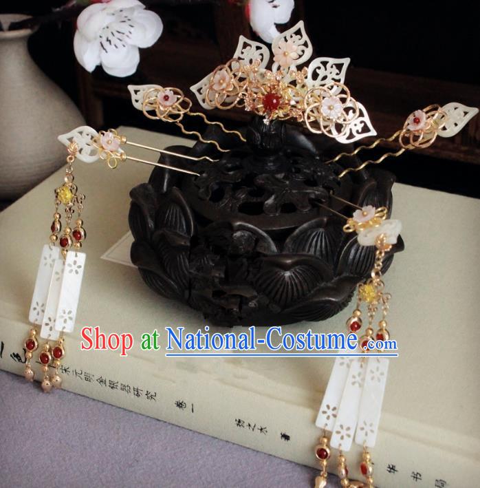 Chinese Handmade Classical Hair Accessories Wedding Hairpins Hanfu Shell Phoenix Coronet Complete Set for Women