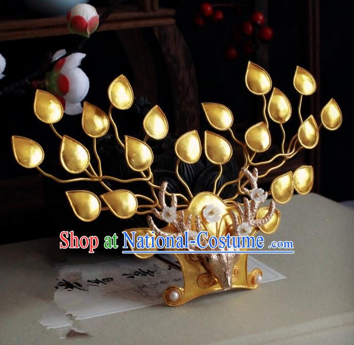 Chinese Handmade Classical Hair Accessories Wedding Hairpins Hanfu Golden Hair Stick for Women